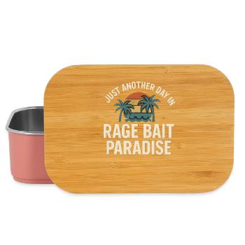 Rage Bait Paradise Retro Sunset, Drôle de dicton - Boîte à goûter - rose clair - Devant