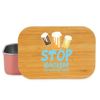 Stop au racisme : toutes les bières sont égales - drôle de dicton - Boîte à goûter - rose clair - Devant