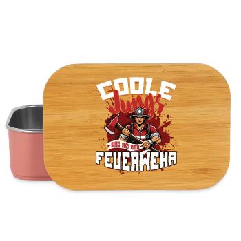Coole Jungs Sind bei der Feuerwehr Feuerwehrmann - Lunch Box - Hellrosa - Vorne