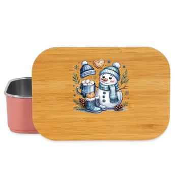 Bonhomme de neige magique d’hiver Cacao - Boîte à goûter - rose clair - Devant