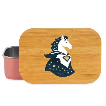 Einhorn mit Umhang, Magie im Herzen - Lunch Box - Hellrosa - Vorne