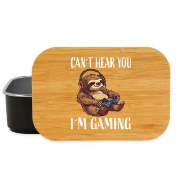 Gamer sloth with headset - Lunch Box - black - Front