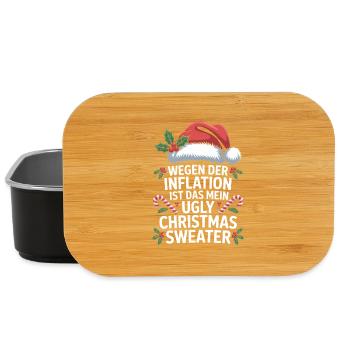 Humour d’inflation Pull de Noël moche - Boîte à goûter - noir - Devant