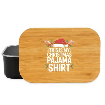 Weihnachts-Pyjama-Shirt-Grafik - Lunch Box - Schwarz - Vorne
