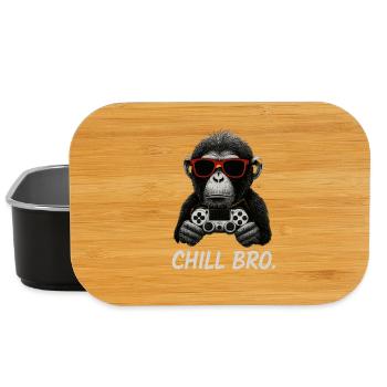 Gamer Affe mit Controller & Sonnenbrille Chill Bro - Lunch Box - Schwarz - Vorne