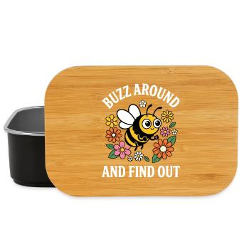 Buzz Around and Find Out Biene Humor Meme Spruch - Lunch Box - Schwarz - Vorne
