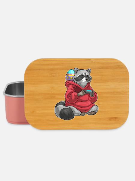 Waschbär Ostern Gamer - Lunch Box - Hellrosa