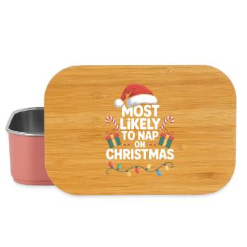 Most Likely to Nap on Christmas - Lunch Box - light pink - Front