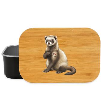 Frettchen Ich liebe Papa-Herz-Grafik - Lunch Box - Schwarz - Vorne