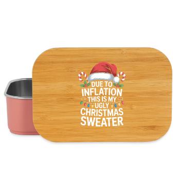 À cause de l’inflation, pull de Noël moche - Boîte à goûter - rose clair - Devant