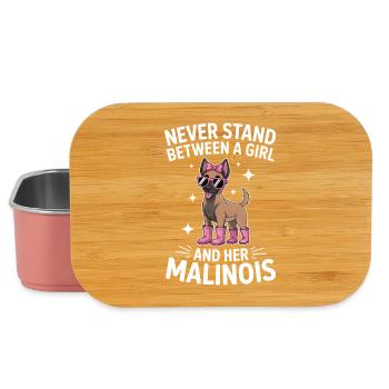 Dictons Malinois Fille Drôle Cadeau Malinois - Boîte à goûter - rose clair - Devant
