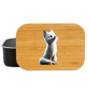 Polarfuchs Schneefuchs Eisfuchs Süßer Weißer Fuchs - Lunch Box - Schwarz - Vorne