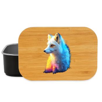 Polarfuchs Schneefuchs Eisfuchs Süßer Weißer Fuchs - Lunch Box - Schwarz - Vorne