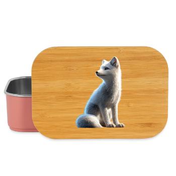 Polarfuchs Schneefuchs Eisfuchs Süßer Weißer Fuchs - Lunch Box - Hellrosa - Vorne
