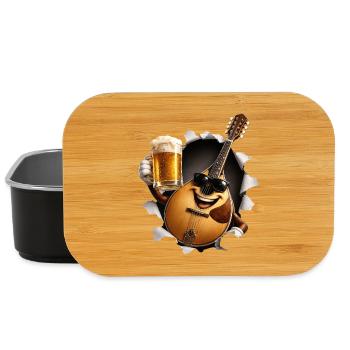 Mandolin Beer Musical Instrument - Lunch Box - black - Front