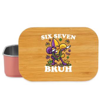 Six Seven Bruh Mardi Gras Fleur De Lis 6 7 Fun 6-7 - Lunch Box - Hellrosa - Vorne