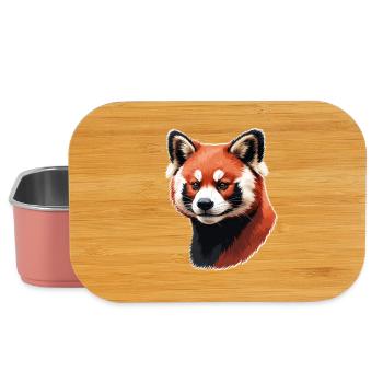Roter Panda Kopf – Digitale Malerei - Lunch Box - Hellrosa - Vorne