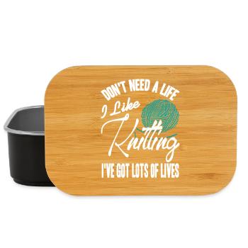 Knitting Is My Life Funny Yarn Lover Statement - Lunch Box - Schwarz - Vorne