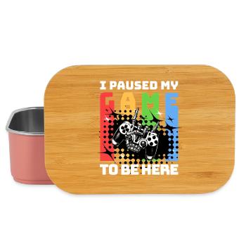 I paused my game to be here - Lunch Box - light pink - Front