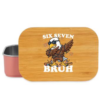 Six Seven Bruh 4 juillet Dabbing Eagle 4 juillet - Boîte à goûter - rose clair - Devant