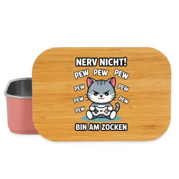Nerv nicht bin am Zocken Gamer Katze Design - Lunch Box - Hellrosa - Vorne