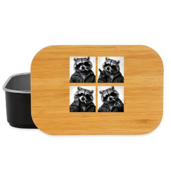 Raccoon Noir Quadruple: Sunglasses Cigarette - Lunch Box - black - Front