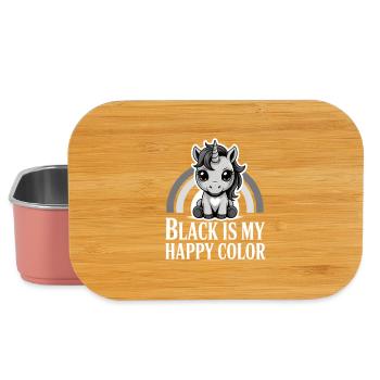 Schwarz ist mein fröhliches Farbeinhorn - Lunch Box - Hellrosa - Vorne