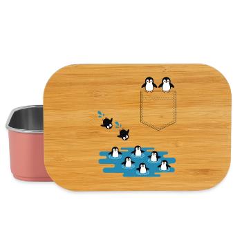 Penguin Jump Into The Water Pocket Design - Lunch Box - light pink - Front