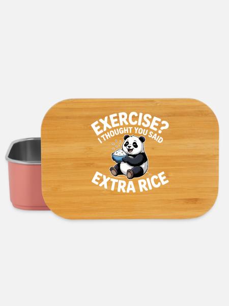 Panda mit Reis-Witz - Lunch Box - Hellrosa