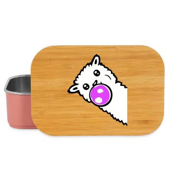 Llama Bubbles Side Edge Cool Cute Side - Lunch Box - light pink - Front