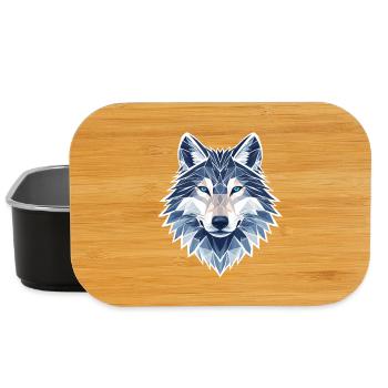 Geometrischer Wolf - Moderner Geometrischer Wolf  - Lunch Box - Schwarz - Vorne