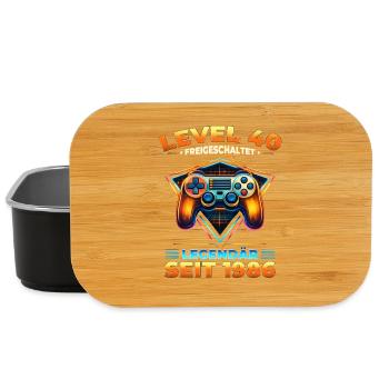 40th Birthday Gamer Shirt Level 40 Vintage 1986 - Lunch Box - black - Front