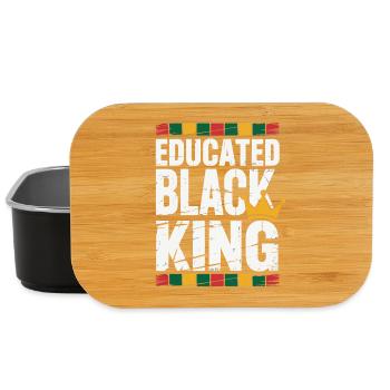 Roi noir instruit | Citation de l’Afro Pride | Noir - Boîte à goûter - noir - Devant