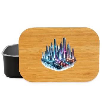 Neonstadt Skyline der Zukunft - Lunch Box - Schwarz - Vorne
