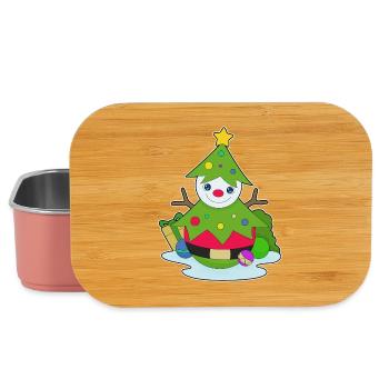 Snowman Christmas Tree - Lunch Box - light pink - Front