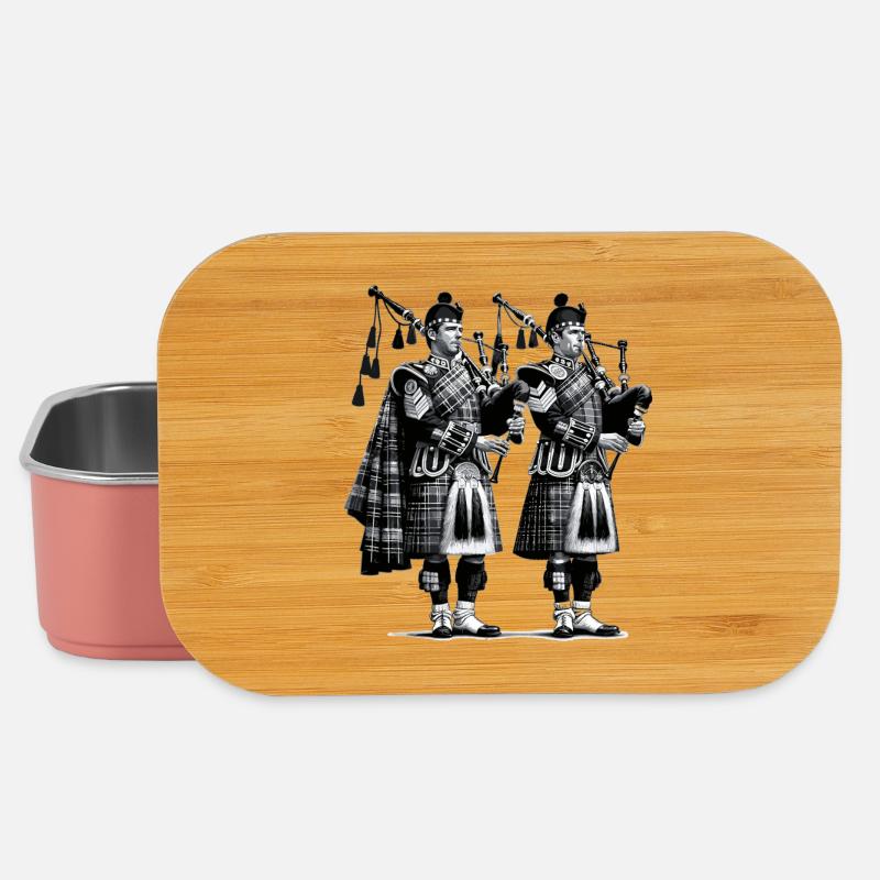 Dudelsack Duo im Kilt - Lunch Box - Hellrosa