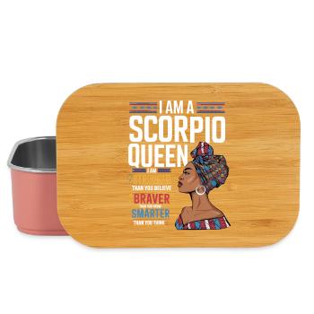 Je suis la Reine du Scorpion – Forte et Courageuse - Boîte à goûter - rose clair - Devant