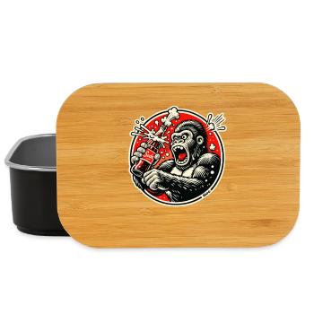 Soda gorilla in retro comic - Lunch Box - black - Front