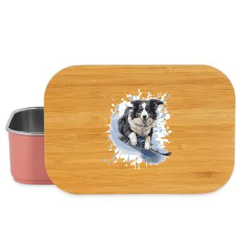 Border Collie Hund Snowboard - Lunch Box - Hellrosa - Vorne