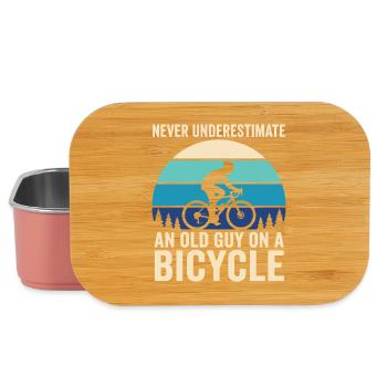 Never Underestimate Old Guy Bicycle - Lunch Box - light pink - Front