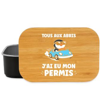 Humour permis de conduire - Boîte à goûter - noir - Devant