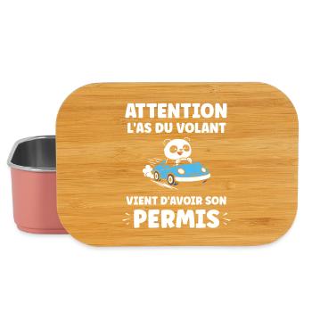 Humour permis de conduire - Boîte à goûter - rose clair - Devant
