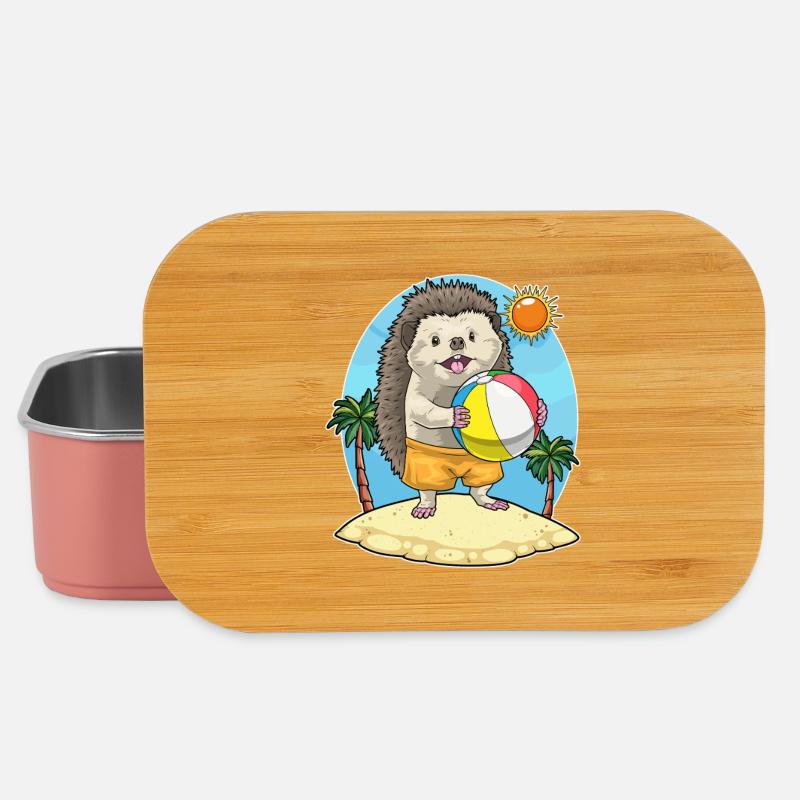 Igel Strand Wasserball Sommer - Lunch Box - Hellrosa