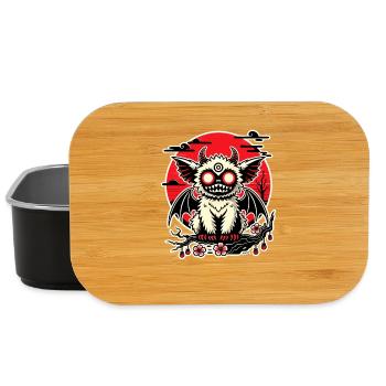 Crimson Moon Bat of Sakura - Lunch Box - black - Front