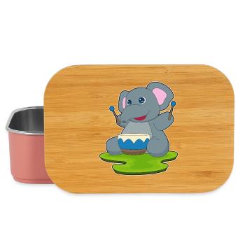 Elephant Musician Drum Music - Lunch Box - light pink - Front
