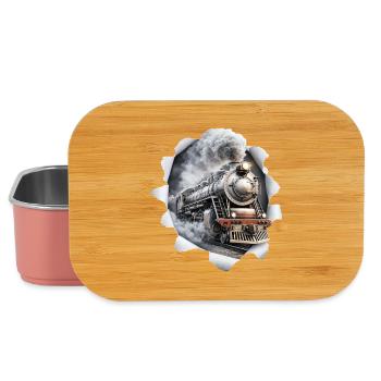 Lokomotiv train model comes out of the shirt - Lunch Box - light pink - Front