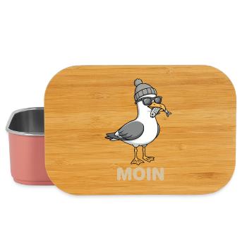 Mouette mouette de la lune avec casquette et poisson dans la bouche - Boîte à goûter - rose clair - Devant