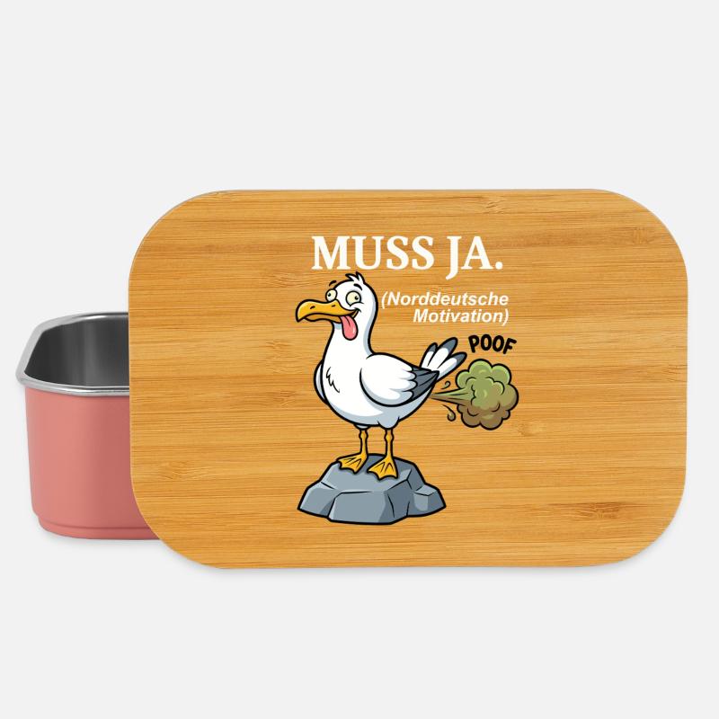 Norddeutscher Humor Spruch: Muss Ja  - Lunch Box - Hellrosa