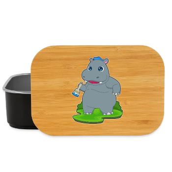 Nilpferd Maler Pinsel Malen - Lunch Box - Schwarz - Vorne