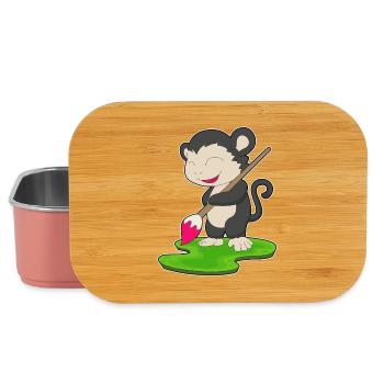 Affe Maler Pinsel Malen - Lunch Box - Hellrosa - Vorne